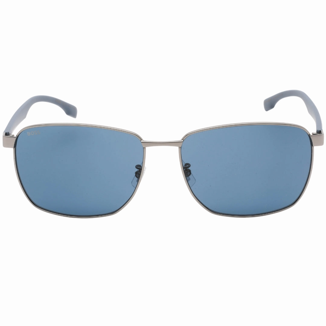 Hugo Boss Matte Ruthenium Metal Frame Blue Lens Sunglasses