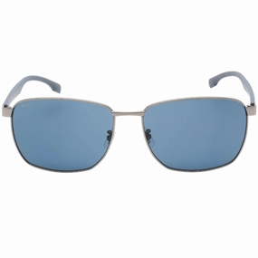 Hugo Boss Matte Ruthenium Metal Frame Blue Lens Sunglasses
