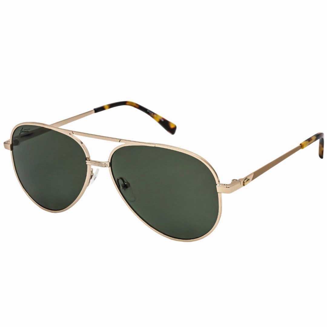 Lacoste Gold Metal Frame Green Polarized Sunglasses