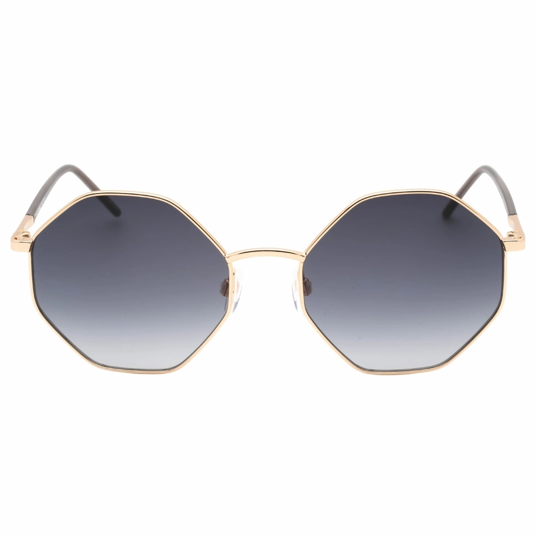 Love Moschino Dark Grey SF Hexagon Lens Rose Gold Sunglasses