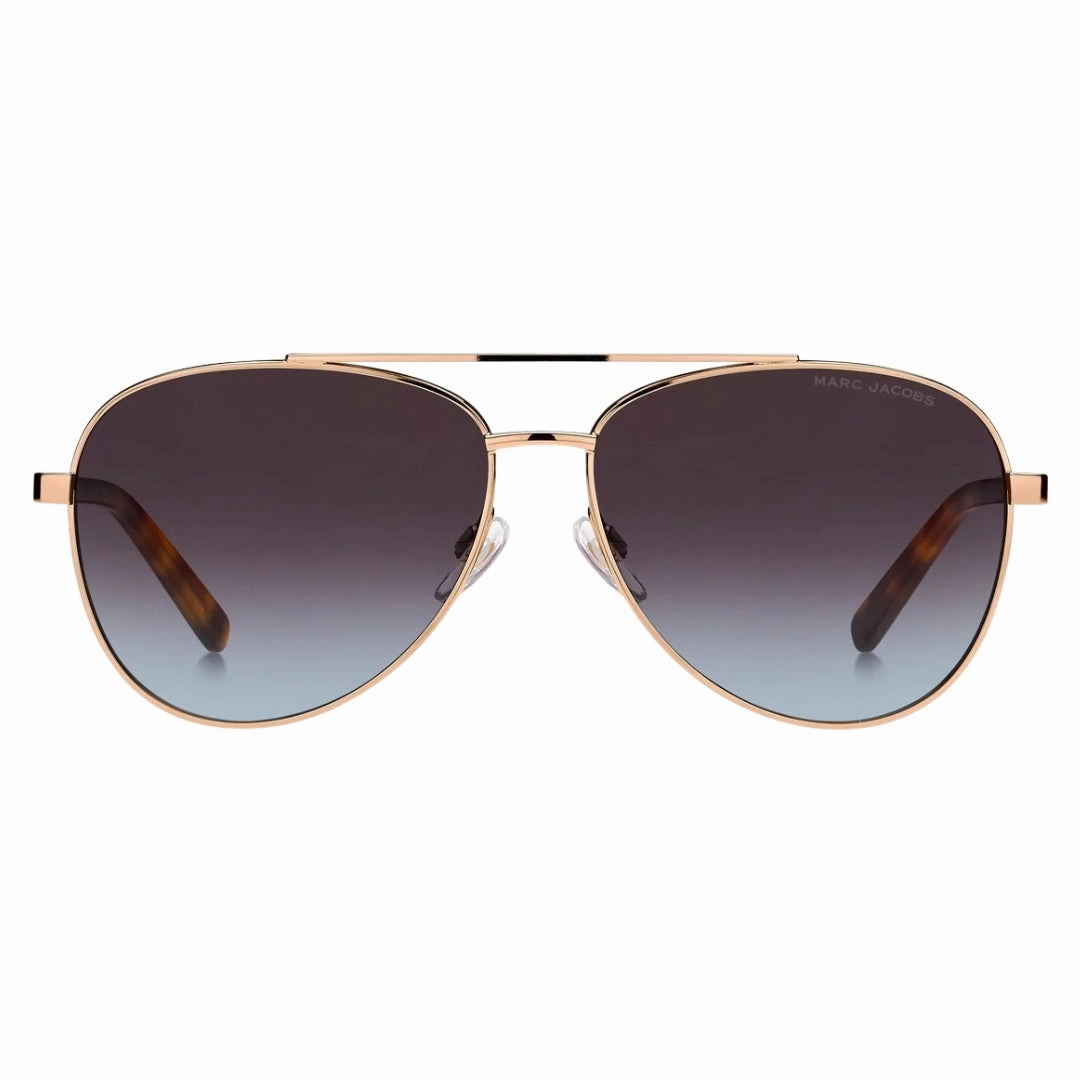 Marc Jacobs Brown Teal Lens Havana Detail Gold Sunglasses