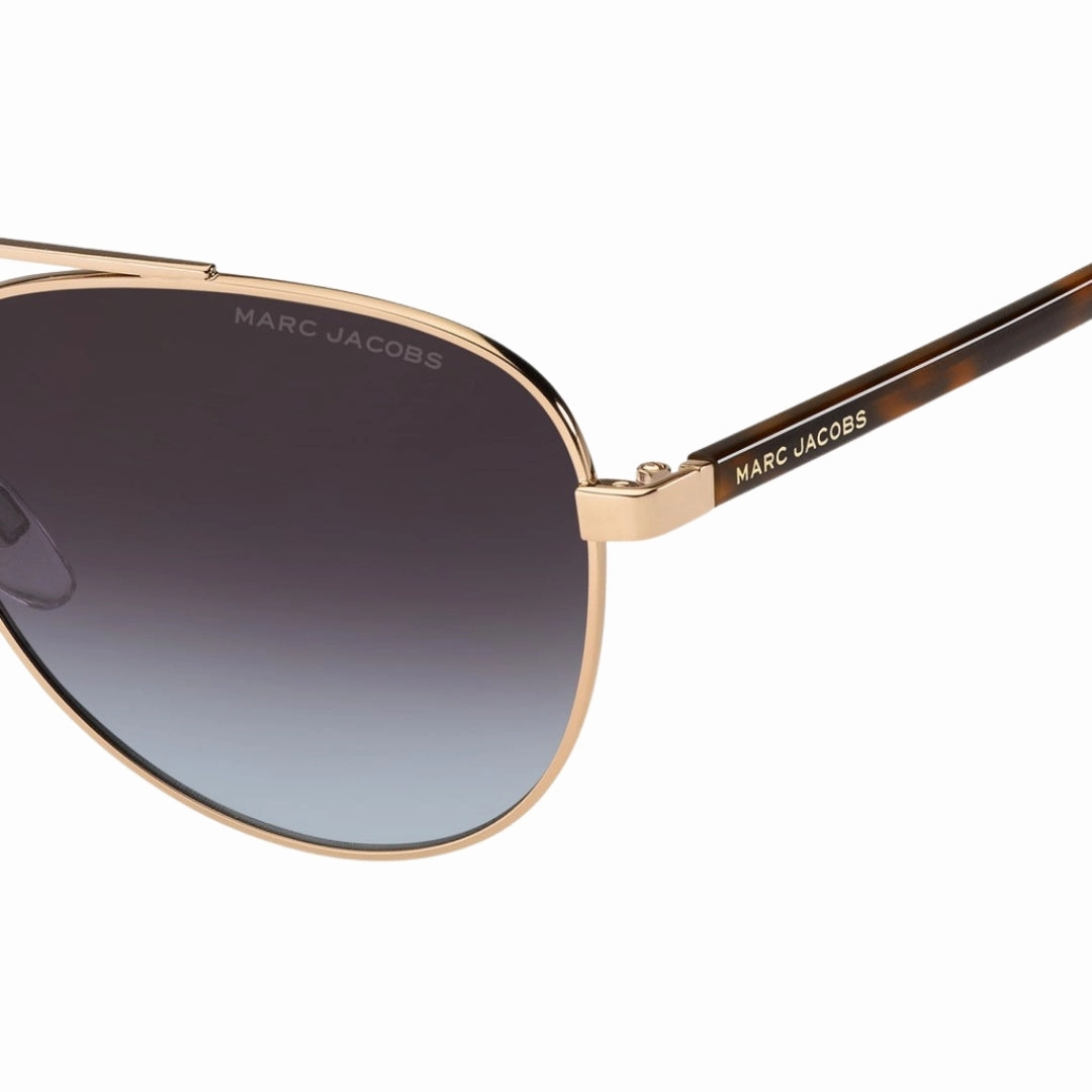 Marc Jacobs Brown Teal Lens Havana Detail Gold Sunglasses