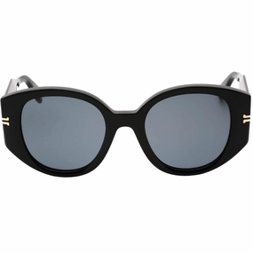 Marc Jacobs Grey Rounded Lens Black Sunglasses