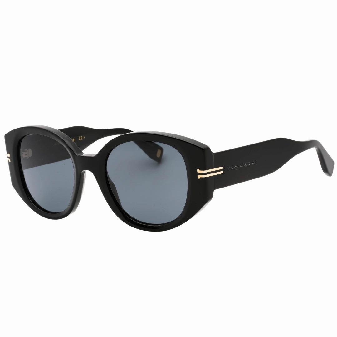 Marc Jacobs Grey Rounded Lens Black Sunglasses