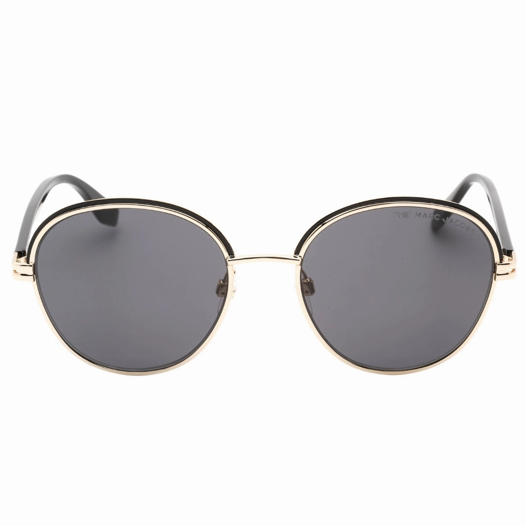 Marc Jacobs Round Grey Lensed Black Gold Sunglasses