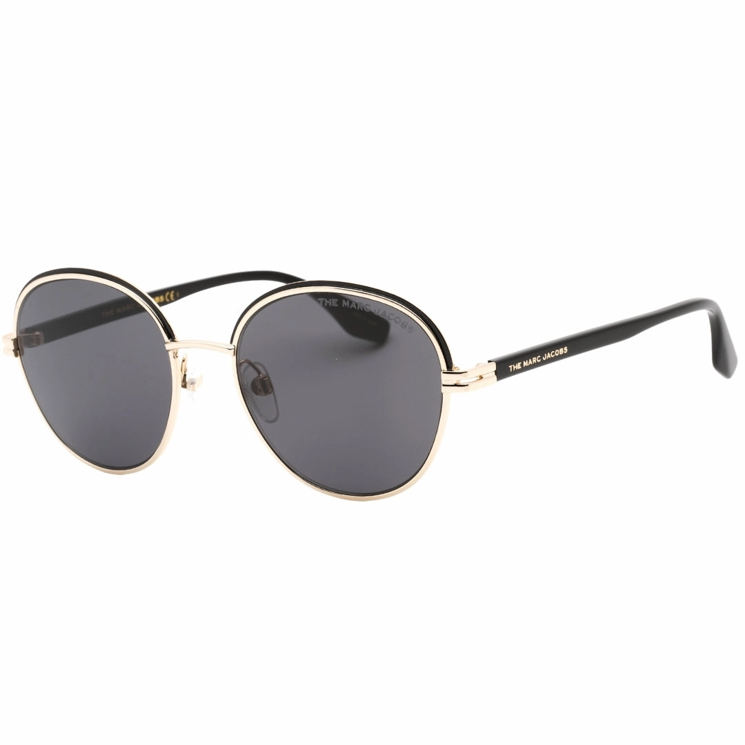 Marc Jacobs Round Grey Lensed Black Gold Sunglasses