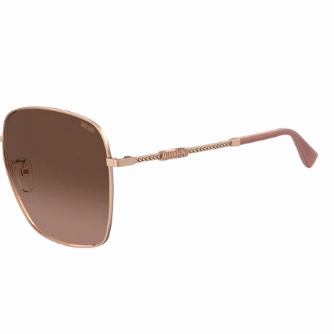 Moschino Bold Branded Arms Rose Gold Sunglasses