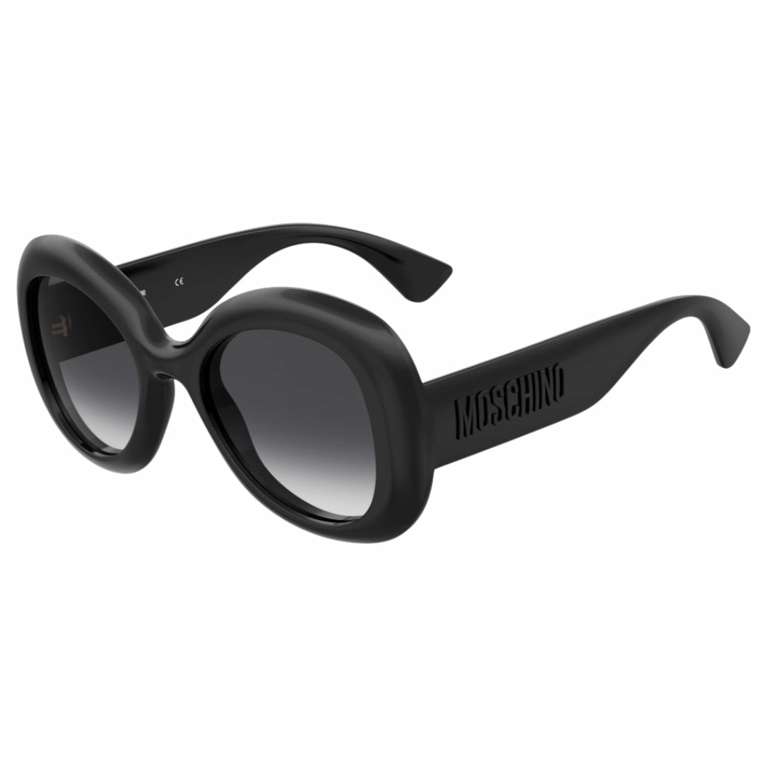 Moschino Bold Rounded Frame Black Sunglasses