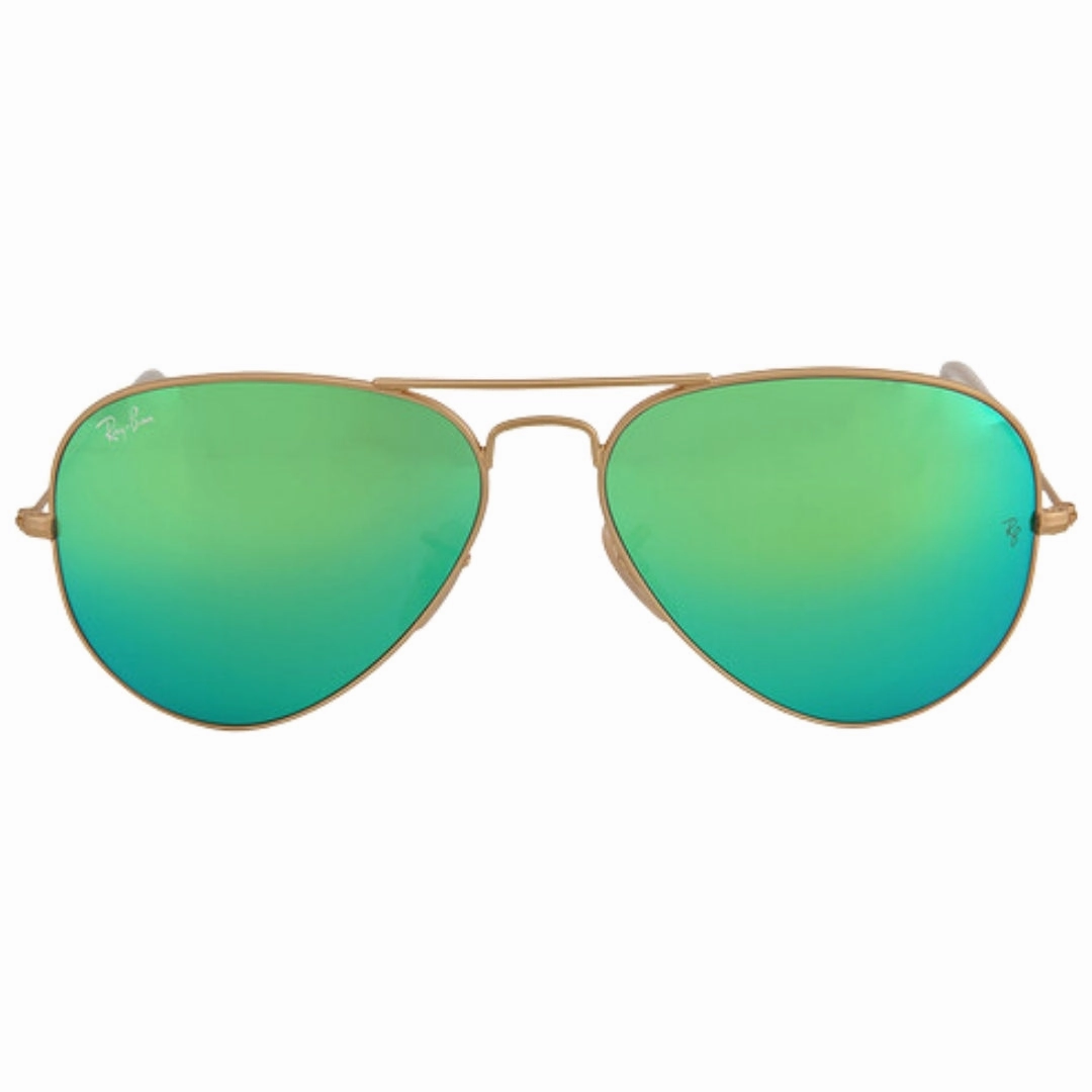 Ray-Ban Aviator Green Flash Lens Gold Sunglasses