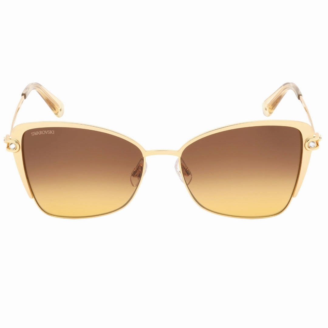Swarovski Gradient Brown Lens Matte Deep Gold Sunglasses