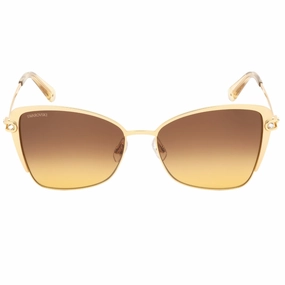 Swarovski Gradient Brown Lens Matte Deep Gold Sunglasses