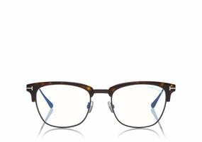 Tom Ford FT5590-F-B 052 52 Blue Block Browline Unisex Opticals