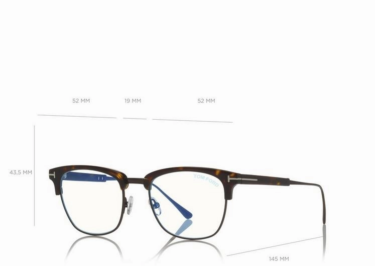 Tom Ford FT5590-F-B 052 52 Blue Block Browline Unisex Opticals