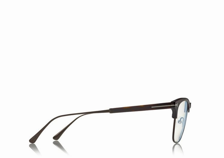 Tom Ford FT5590-F-B 052 52 Blue Block Browline Unisex Opticals
