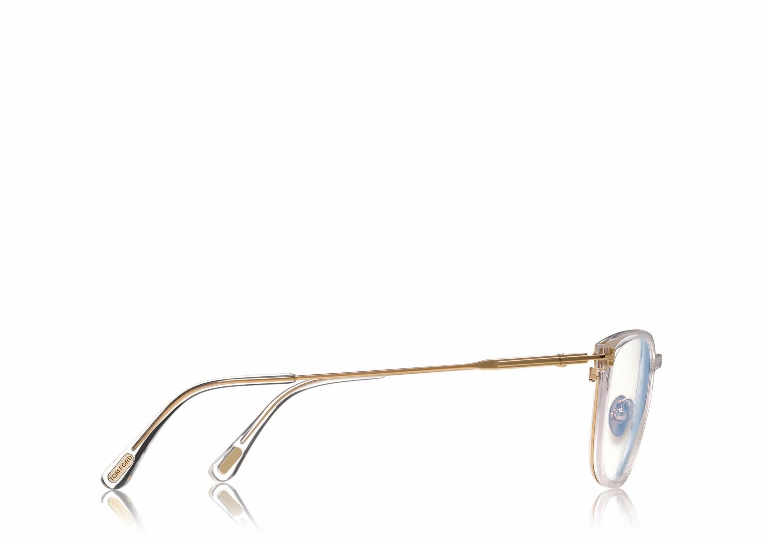 Tom Ford FT5694-B 030 52 Slim Rectangular Blue Block Women Optical Frame