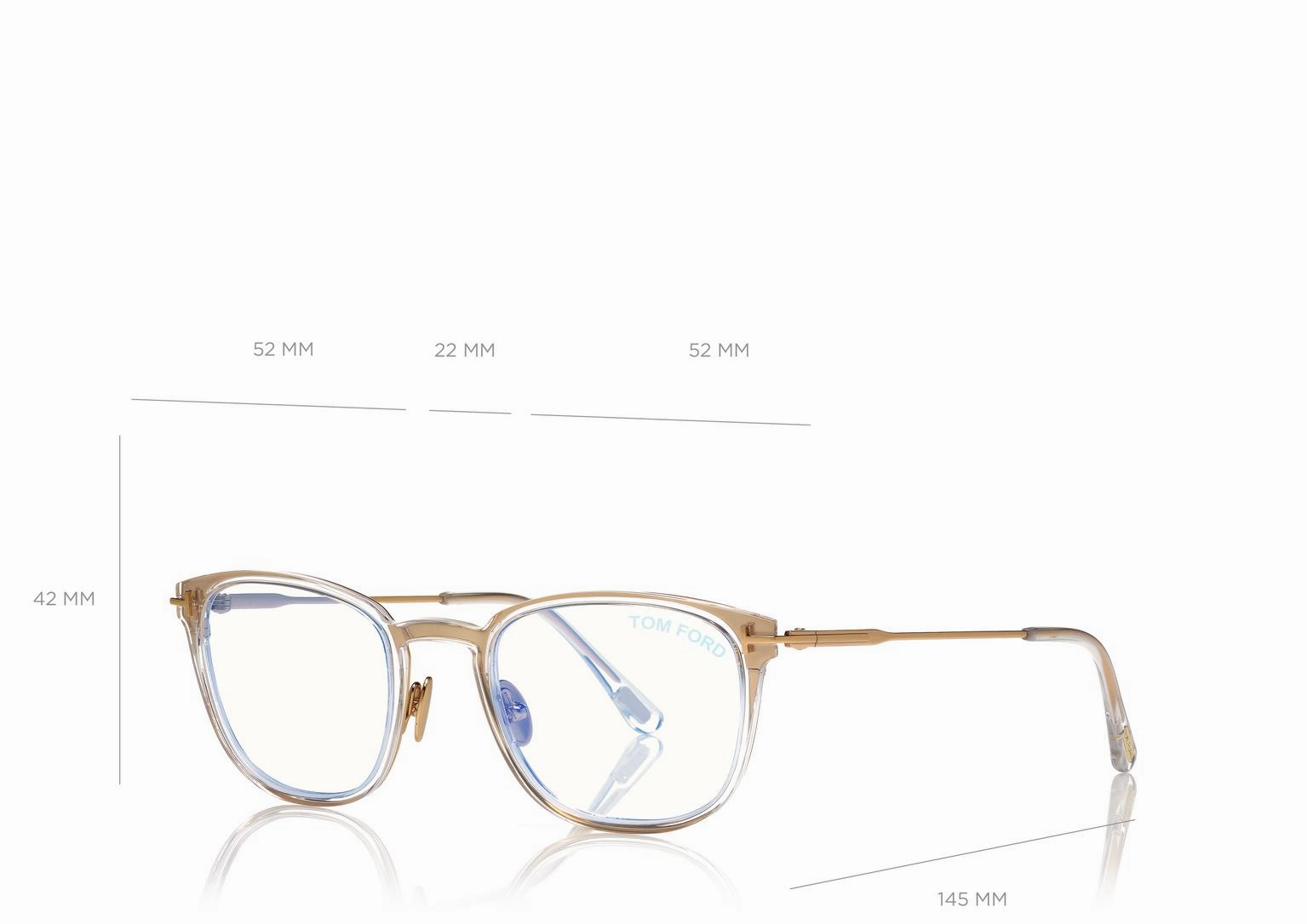 Tom Ford FT5694-B 030 52 Slim Rectangular Blue Block Women Optical Frame