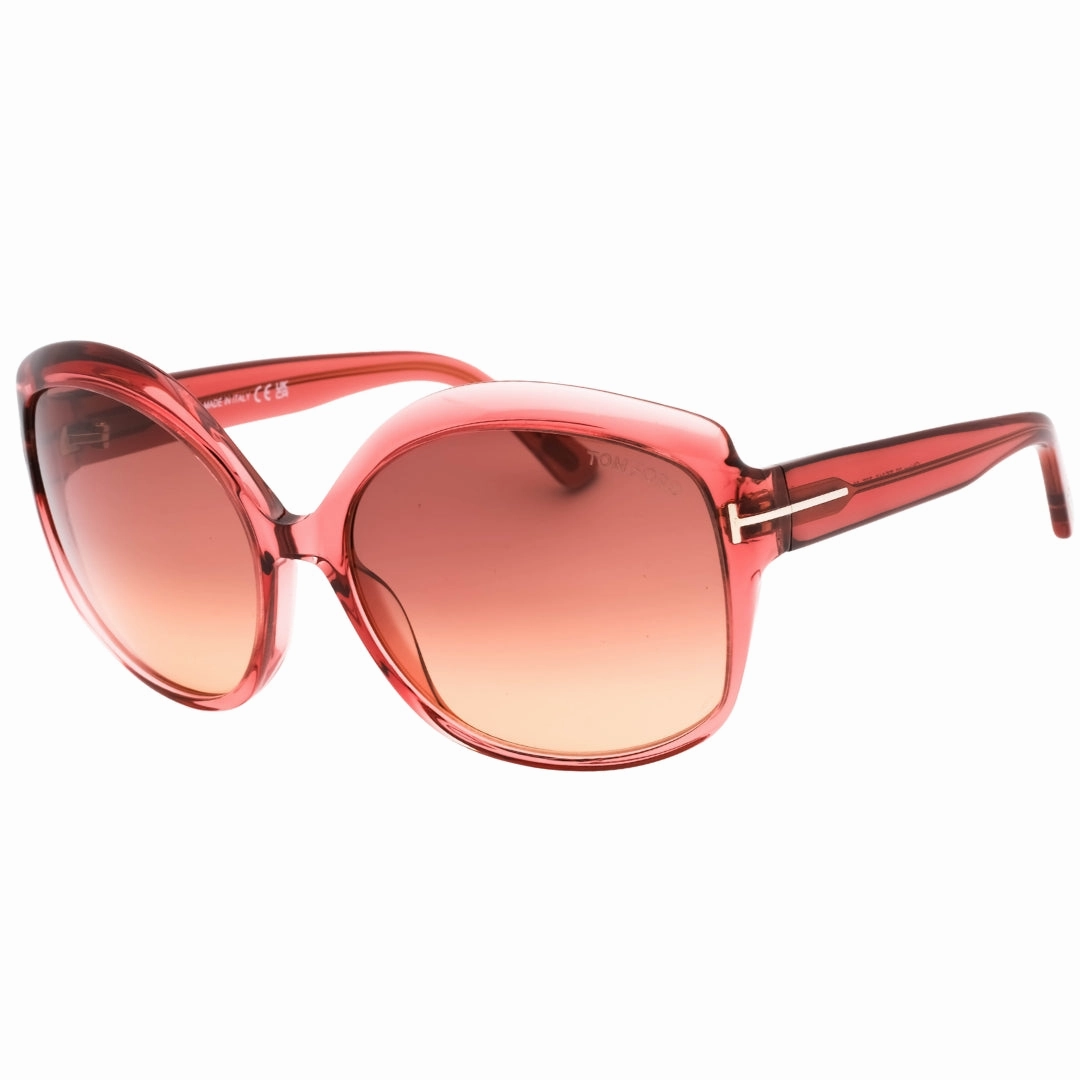 Tom Ford Gradient Bordeaux Lens Shiny Pink Framed Sunglasses