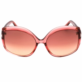 Tom Ford Gradient Bordeaux Lens Shiny Pink Framed Sunglasses
