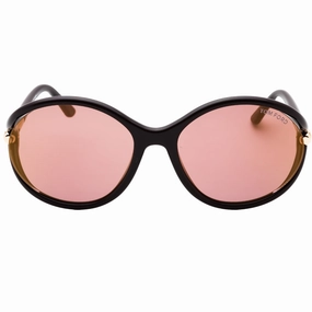 Tom Ford Melody Shiny Dark Brown Frame Rose Brown Lens Sunglasses
