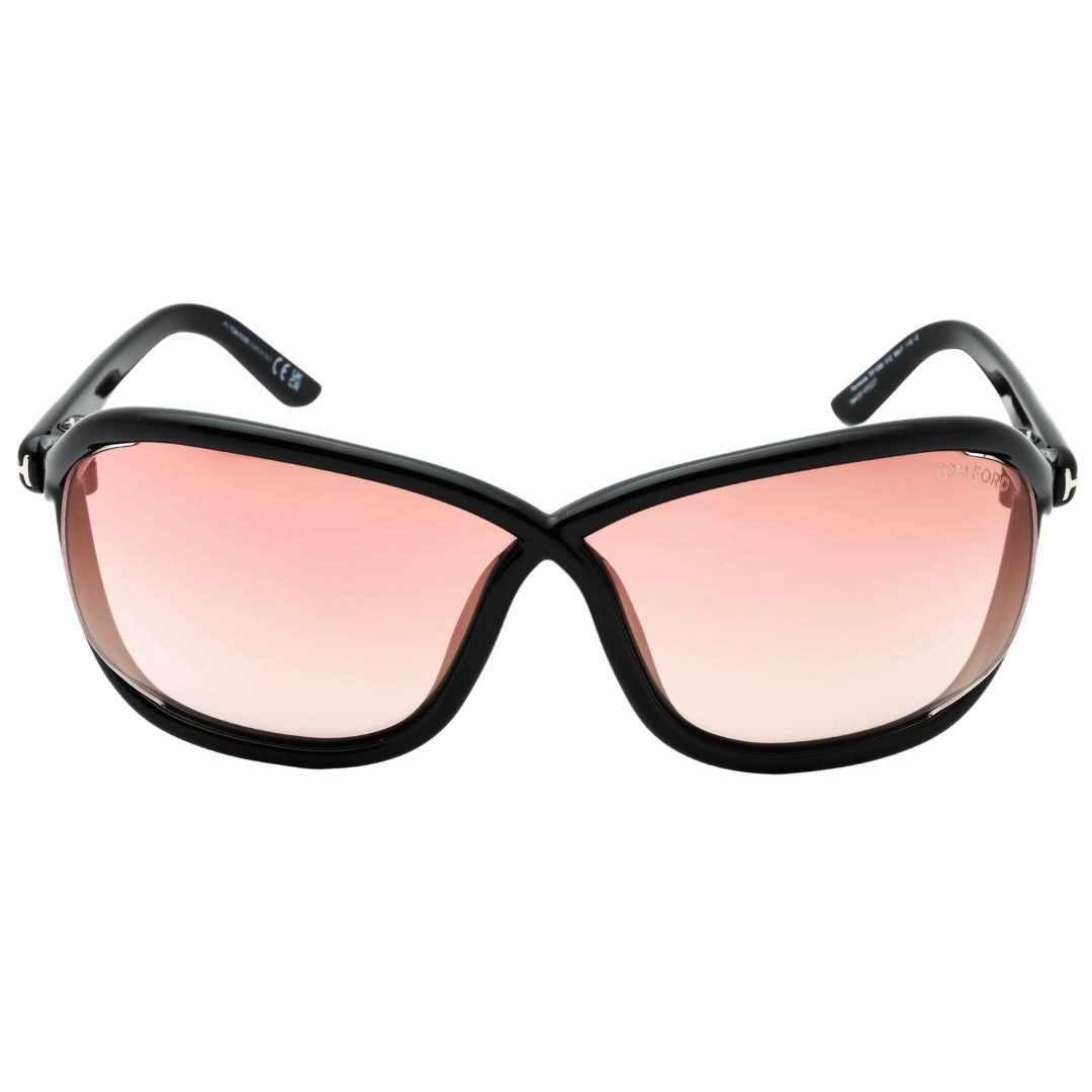 Tom Ford Mirror Velvet Lens Shiny Black Sunglasses
