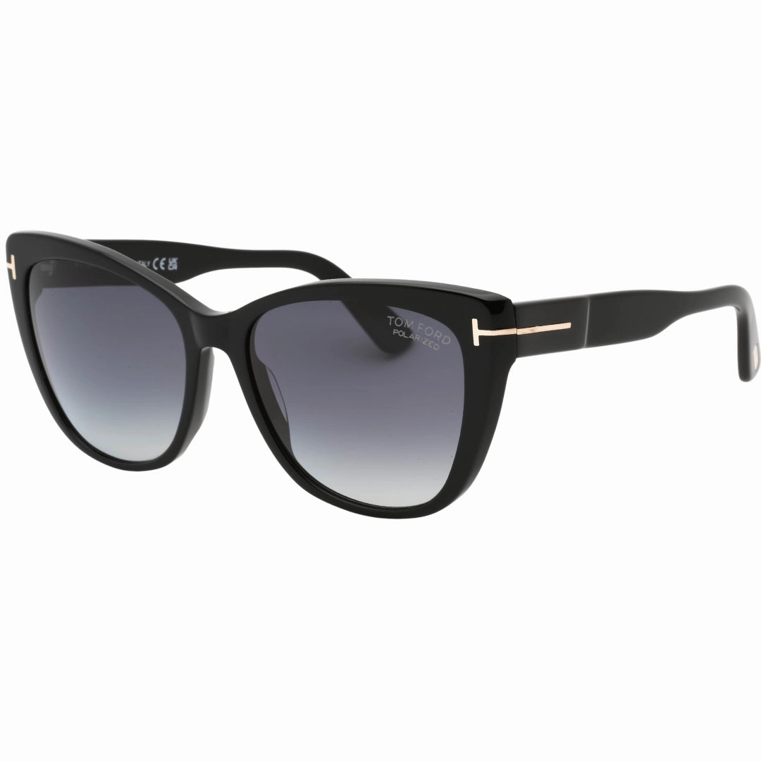 Tom Ford Smoke Polarized Lens Shiny Black Sunglasses