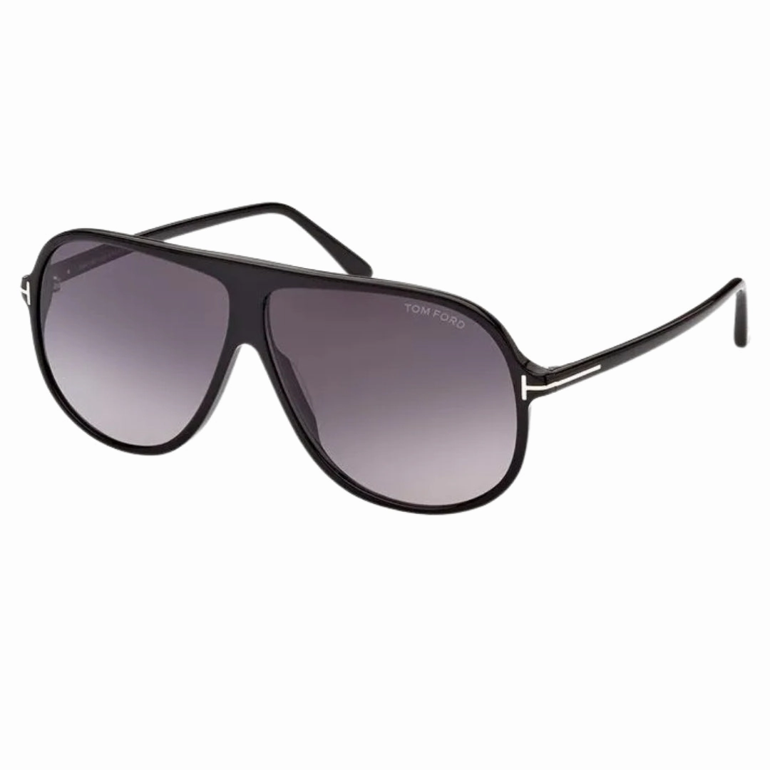 Tom Ford Spencer Gradient Smoke Lens Shiny Black Sunglasses