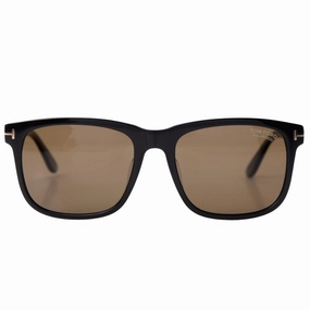 Tom Ford Stephenson Brown Polarized Lens Shiny Black Sunglasses