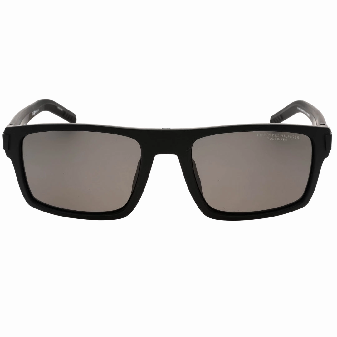 Tommy Hilfiger Grey PZ Lens Matte Black Polarized Sunglasses