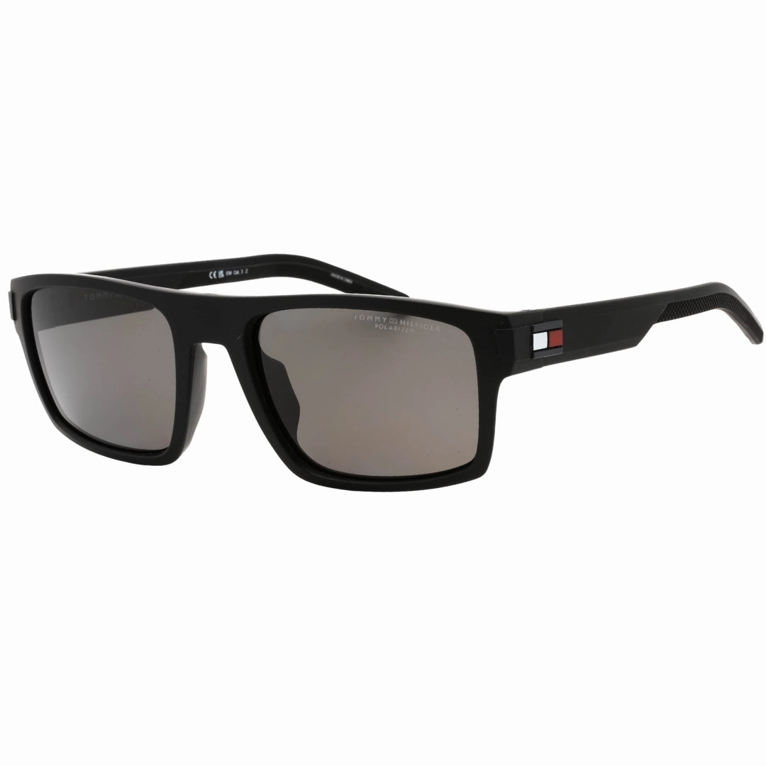 Tommy Hilfiger Grey PZ Lens Matte Black Polarized Sunglasses