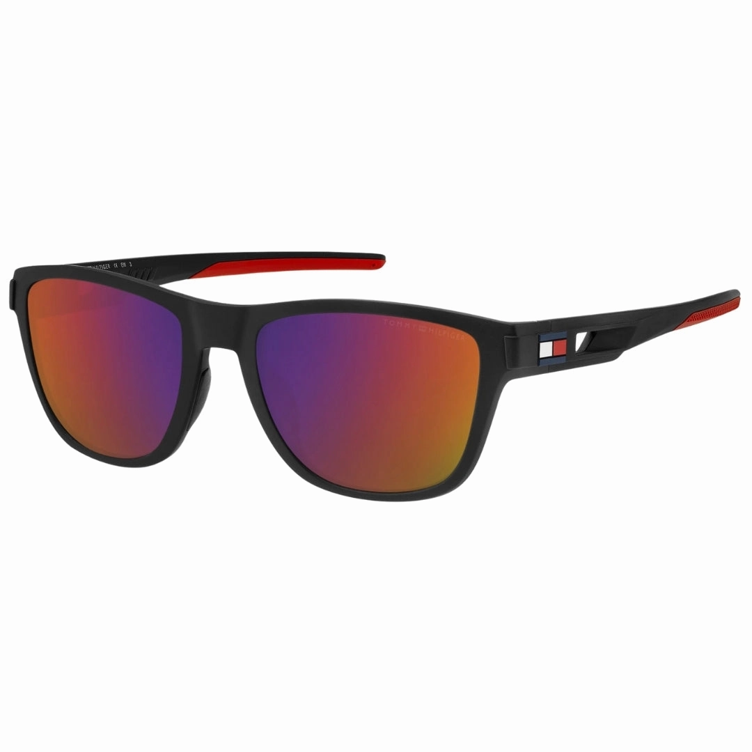 Tommy Hilfiger Purple Lens Matte Black Sunglasses